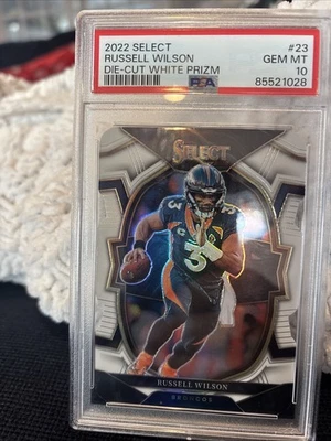 Panini Select Russell Wilson #23 2022 blanco Prizm troquelado/99 - PSA 10 - Pop 3 Foto 1 de 4