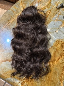 SYNTHETIC PONYTAIL EXTENSION. 27”. Deep Brown . Drawstring - Picture 1 of 2