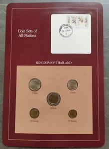 Coin Sets of All Nations THAILAND 5 Coins Postmark 1992 w Children's Day Stamp - Picture 1 of 2