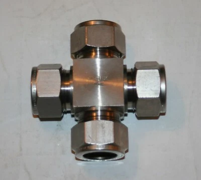  3/4" OD Tube Monel (Alloy 400/R-405) Union Cross Fitting Swagelok M-1210-4 - Image 1 of 3