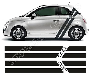 Fiat 500 rayas calcomanías Abarth Racing juego de pegatinas adhesivas pegatinas - Imagen 1 de 1