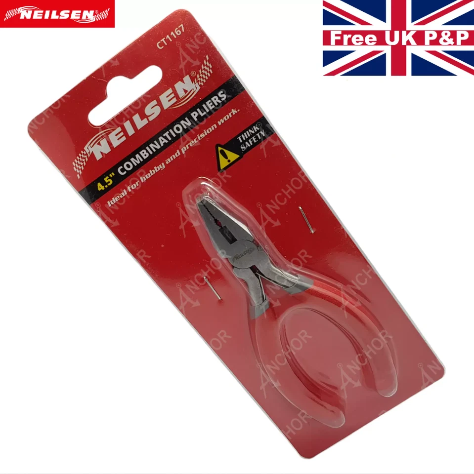 NEILSEN Small Mini Combination Pliers Sprung Grip Handles Precision Jewelry Craft 1167