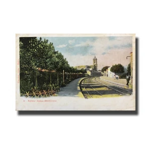 Postal de Malta Vincenzo Galea estación de tren sin usar parte posterior indivisa firmada - Imagen 1 de 2