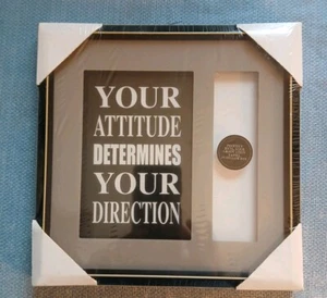 Graduation Metal Picture Frame: Your Attitude Determines Direction/9" Sq. NEW - Picture 1 of 2