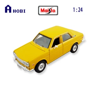 Maisto 1:24 Scale 1971 Datsun 510 Yellow Diecast Model Car Authentic Details - Picture 1 of 2