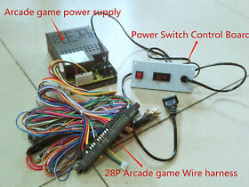Arcade jamma Power supply kit 5V-12V with Wire Harness and Switch Plug and Play