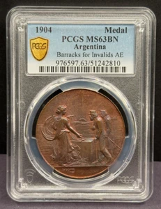 Argentina - 1904 Cuartel de Invalidos (Medal) - PCGS MS 63 BN - Picture 1 of 4