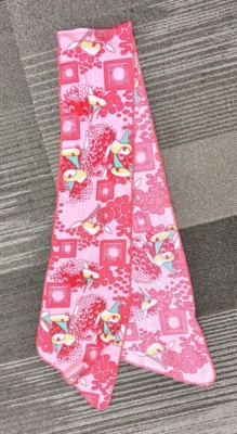 Веселый женский шарф ретро цветочный калла Лилли с оттенками ярких роз 56 x 5,5 дюйма - Изображение 1 из 4