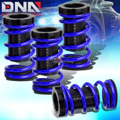AZUL AJUSTABLE 1-4" NEGRO PERCHA SUSPENSIÓN COILOVER RESORTE PARA 88-00 EG EK DC Foto 1 de 4