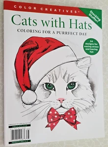Katzen mit Hüten Malbuch für Erwachsene - 2022 Meredith Publikation - 54 lustige Designs - Bild 1 von 17