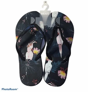 Sandalias chanclas blancas cacatúa pájaro loro tópico para mujer Mixit 5/6 - Imagen 1 de 6