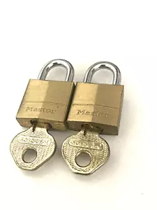 Master Lock Set of Two 3/4" Solid Brass Padlock Keyed Alike - Picture 1 of 8