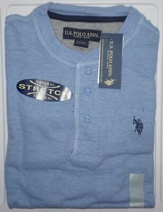Pullover polar Henley US POLO ASSN pequeño elástico Vista azul nuevo con etiquetas - Imagen 1 de 2
