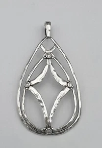 Ciondolo grande Silpada S2356 Starbright argento sterling zirconi  - Foto 1 di 5