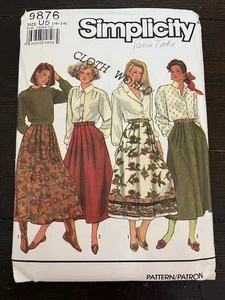Simplicity 9876 Vintage 90s Misses Pleated Skirt Side Seam Pockets Size 16-24 UC - Picture 1 of 5
