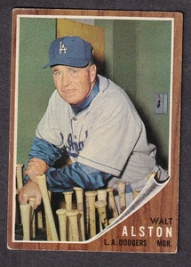 1962 Topps Baseball card #217 Los Angeles Dodgers Walter Walt Alston - Picture 1 of 2