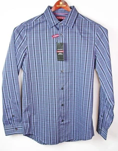 Axist Shirt Mens Small Long Sleeve Button Front Casual Blue Stripes Slim Fit NEW - Picture 1 of 5