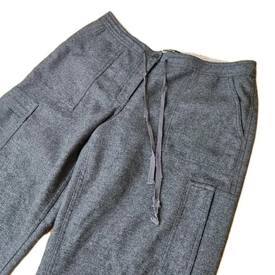 Calças cargo de lã vintage anos 80 Eddie Bauer tamanho 14 carvão dinheiro antigo carreira preppy - Imagem 1 de 4