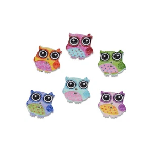 30pcs Cute Owl Wood Buttons for Crafts Sewing Scrapbooking DIY Decor 17x16mm - Picture 1 of 6