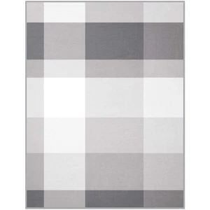 BIEDERLACK TIMELESS Wohndecke Zierstich Baumwollmix Karo 150x200 cm grau - Bild 1 von 2