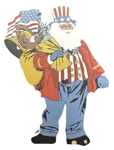 Cats’ Meow American Patriotic Santa Claus Wooden Shelf Sitter Vintage 2001 - Picture 1 of 6