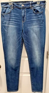 NWT AMERICAN EAGLE SUPER STRETCH DEEP INDIGO LOW RISE WOMEN'S JEGGING PANT S-16. - Picture 1 of 22