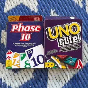 Paquete de dos juegos de cartas abatibles fase 10 y UNO NUEVO CON ETIQUETAS - Imagen 1 de 2