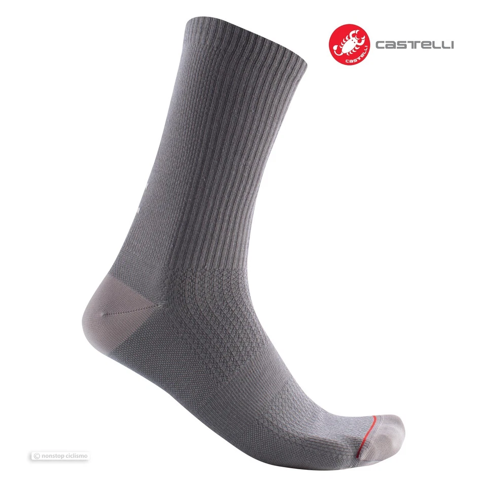 Calcetines de ciclismo de invierno Castelli BANDITO WOOL 18: GRIS NÍQUEL - Un par Foto 1 de 3