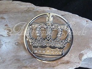 1 LARGE GENUINE MI MILANO CROWN DESIGN COIN/MONEDA FOR STERLINA NECKLACE/PENDANT - Picture 1 of 2