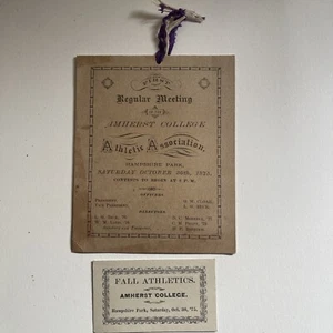 1875 Amherst College Track And Field Fold-Up + Ticket Very Rare - Picture 1 of 4
