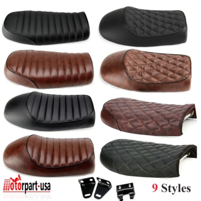 Motorcycle Cafe Racer Seat Vintage Hump Saddle For Honda CB Yamaha XJ Suzuki GS - Image 1 of 4