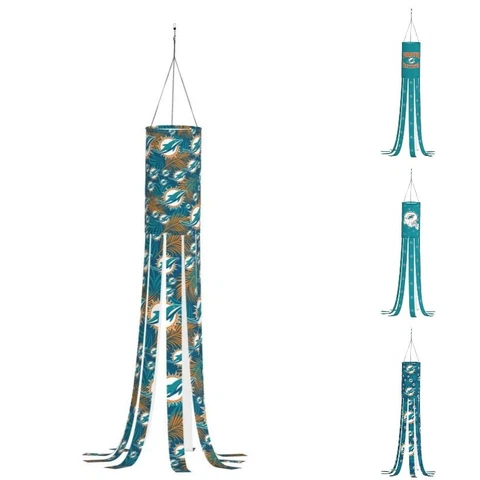 Miami Dolphins Outdoor Garden Windsock Decor Porch Deck Wind Sock 6*40in Cover
