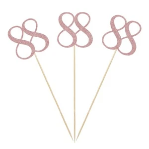 Rose Gold 88th Glitter Birthday Centerpiece Sticks 12-Pack Number 88 Table To... - Picture 1 of 2