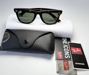 Ray-Ban Sunglasses RB2140 Original Wayfarer Tortoise Frame Green Lenses 50mm - Bild 1 von 4