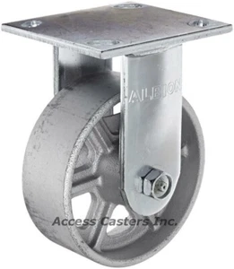 16CA05201R 5" x 2" Albion Rigid Plate Caster, Cast Iron Wheel, 1250 lbs Capacity - Picture 1 of 6