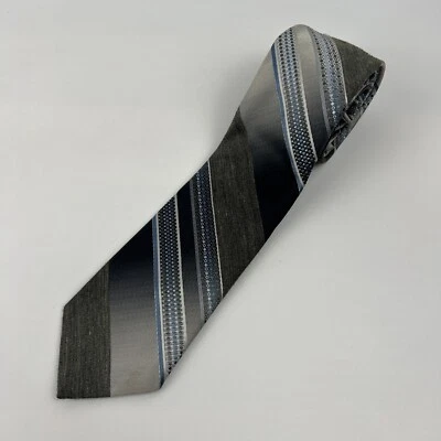 Corbata de cuello Brittania gris azul a rayas longitud 55" ancho 3" Foto 1 de 4