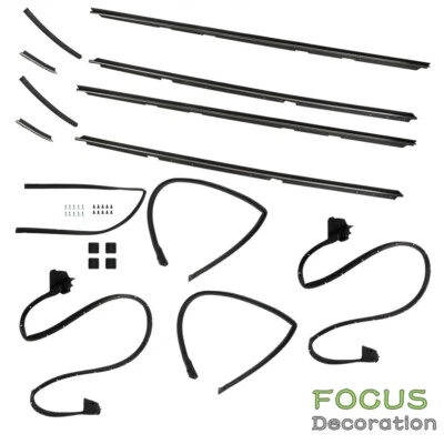 For El Camino Caballero 1978-1987 Complete Door Weatherstripping Seal Kit 17Pcs - Image 1 of 4