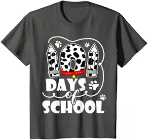 101 Days Of School Dalmatian Dog 100 Days Smarter Youth Unisex T-shirt - Picture 1 of 7