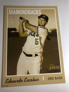 2019 Heritage High Number 5x7 Jumbo Eduardo Escobar DBacks 589 01/10 - Picture 1 of 1