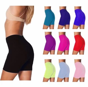 LADIES WOMEN CYCLING SHORTS DANCING SHORTS LEGGINGS ACTIVE CASUAL 1/2 SHORT 8-22 - Picture 1 of 15