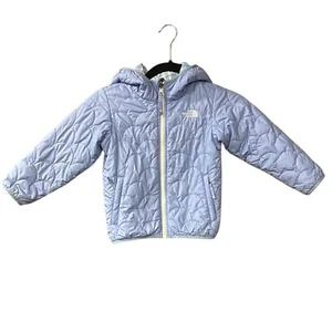 Northface 4T Toddler Purple Reversible Jacket Hood Full Zip Pockets GUC - Picture 1 of 12