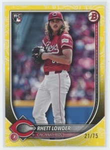 2025 Bowman Baseball Papier gelbes Muster RC Rhett Lowder #6 /75 - Bild 1 von 2