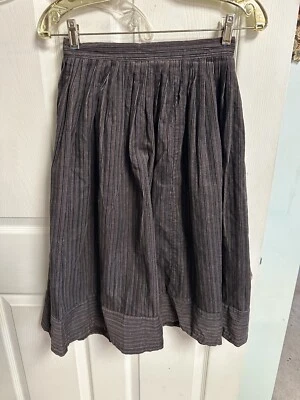 Pea Pod Small 9 Cotton Cordarouy Striped skirt School 70s 80s Brown Purple 26x26 - Image 1 of 4