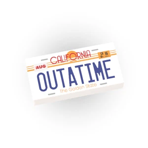 Outatime License Plate  - Bac to the Future -  Custom Printed - 1x2 Tile - Picture 1 of 1