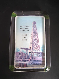 Vintage 1980s LOFFLAND BROTHERS COMPANY 1906 - 1981 paperweight / mirror - Picture 1 of 6