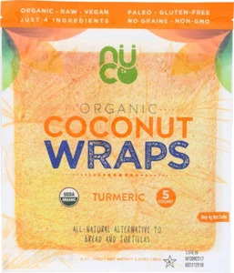 Nuco Nuco Organic Raw Coconut Wraps - Turmeric 70G (5X14G), 70 G - Picture 1 of 12
