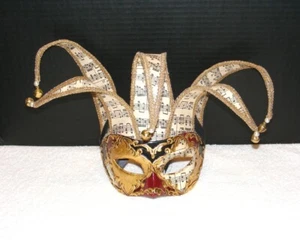 VENETIAN JESTER MASQUERADE EYE MASK GUC - Picture 1 of 5