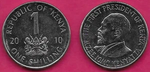 KENIA 1 SCHILLING 2010 UNC ERSTER PRÄSIDENT BÜSTE VON MZEE JOMO KENYATTA LINKS, NATIO - Bild 1 von 1