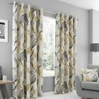 Contemporary Fusion Floral Ensley Ochre Eyelet Curtains