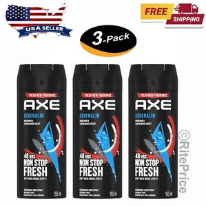 Axe Deodorant Adrenalin Mens Fragrance Body Spray 150ml/5.07Oz. (3 Pack) - New - Picture 1 of 13